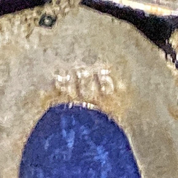 Silver and blue druzy stone necklace - Picture 13 of 16